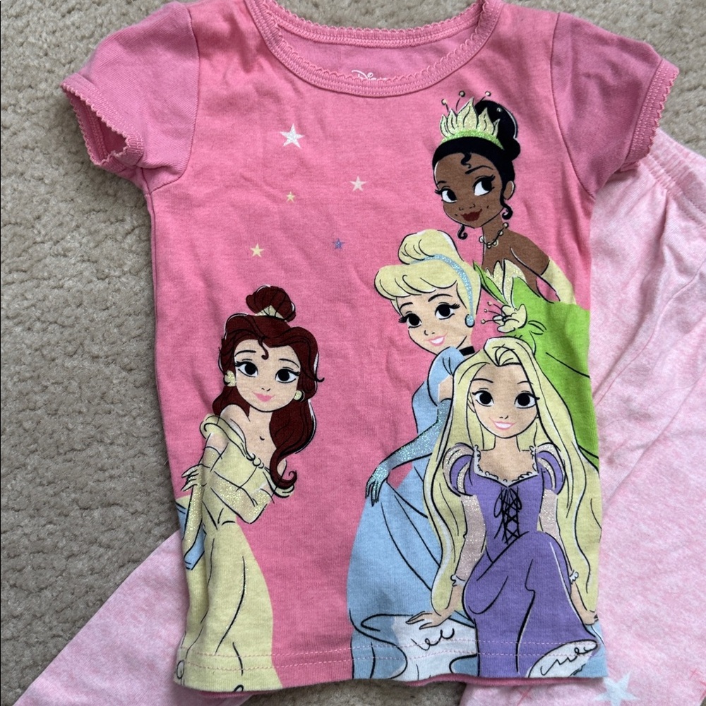 Disney Princess Pink Pajama Set for Kids - Size 3T - Picture 3 of 7